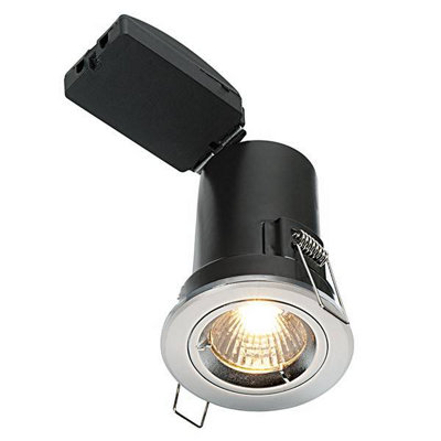 Luminosa Shieldplus Fire Rated 1 Light Recessed Downlight Chrome Plate, GU10