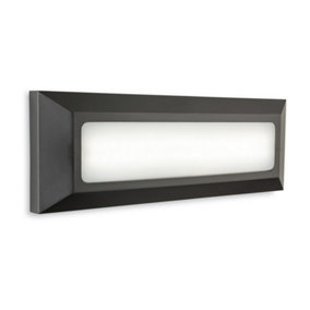 Luminosa Shine Outdoor Integrated LED Surface Mounted Wall & Step Light Rectangle Graphite IP65