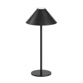 Luminosa Sirina LED Table Lamp with Round Tapered Shade Black, Tinted, Warm-White 3000K, IP54