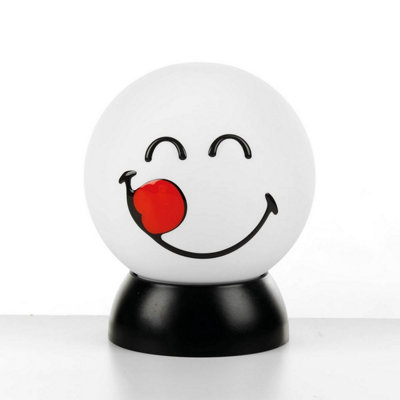 Luminosa Smiley Childrens Tounge Globe Table Lamp, White