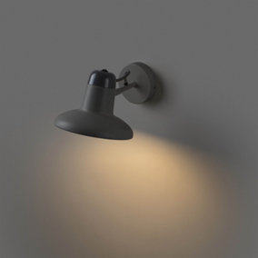 Luminosa Snap Dome Wall Light Grey, E27