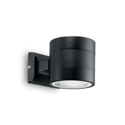 Luminosa Snif Round 1 Light Outdoor Up Down Wall Light Black IP54, G9