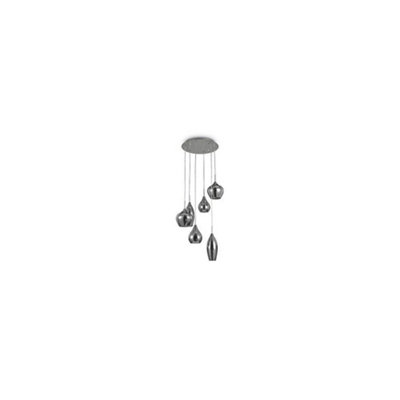 Luminosa Soft  6 Light Spiral Cluster Ceiling Pendant Grey, E14