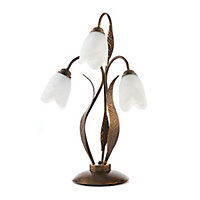 Luminosa Sonia Glass Table Lamp, Glass Shades, 3x E14