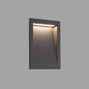 Luminosa Soun LED Outdoor Recessed Wall Light Dark Grey IP65