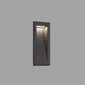 Luminosa Soun Outdoor Led Dark Grey Recessed Wall Lamp IP65