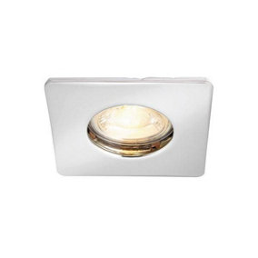 Luminosa Speculo LED Fire Rated 1 Light Bathroom Recessed Downlight Chrome Plate, Glass IP65