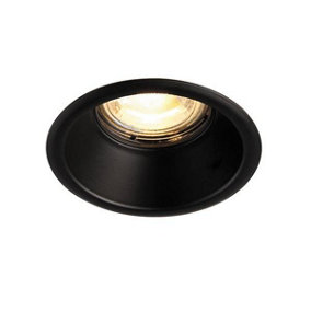 Luminosa Speculo LED Fire Rated 1 Light Bathroom Recessed Downlight Matt Black, Glass IP65