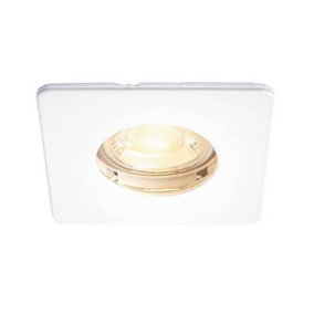 Luminosa Speculo LED Fire Rated 1 Light Bathroom Recessed Downlight Matt White, Glass IP65