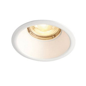 Luminosa Speculo LED Fire Rated 1 Light Bathroom Recessed Downlight Matt White, Glass IP65