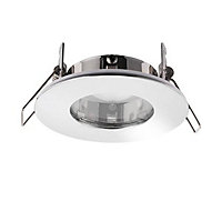 Luminosa Speculo LED Fire Rated 1 Light Bathroom Recessed Light Chrome Plate, Glass IP65