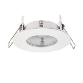 Luminosa Speculo LED Fire Rated 1 Light Bathroom Recessed Light Matt White, Glass IP65