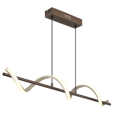Luminosa Spiro Pendant Ceiling Light Matt Coffee LED 3000K