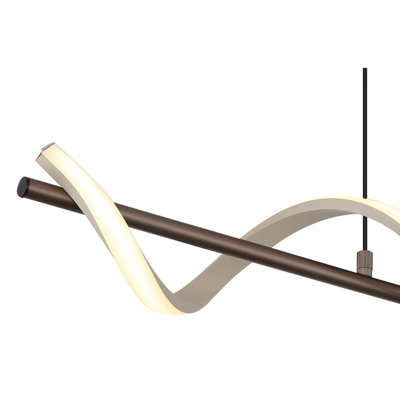 Luminosa Spiro Pendant Ceiling Light Matt Coffee LED 3000K