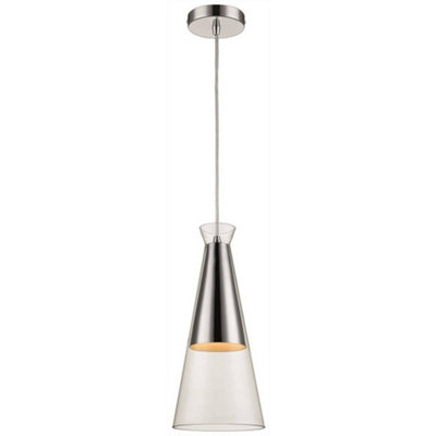 Luminosa Spring Ceiling Pendant Clear Glass Single, E27