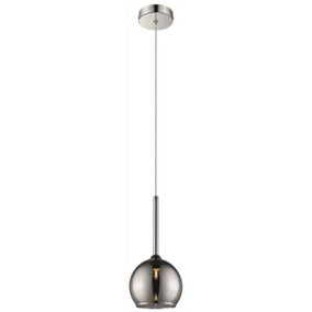 Luminosa Spring Dome Ceiling Pendant Chrome with Glass Shade, G9