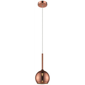 Luminosa Spring Dome Ceiling Pendant Copper with Glass Shade, G9