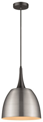 Luminosa Spring Dome Ceiling Pendant Satin Nickel, E27