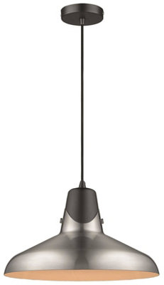 Luminosa Spring Dome Ceiling Pendant Satin Nickel, E27