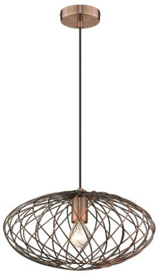 Luminosa Spring Wire Ceiling Pendant Antique Copper, E27