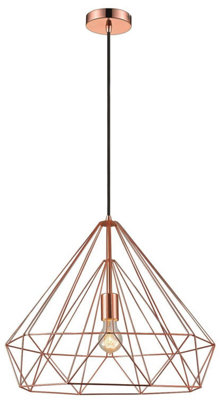 Luminosa Spring Wire Large Ceiling Pendant Copper, E27