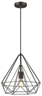 Luminosa Spring Wire Small Ceiling Pendant Matt Black, E27