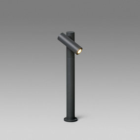 Luminosa Spy Outdoor LED Bollard Spotlight Lamp Dark Grey 6W H430 IP65