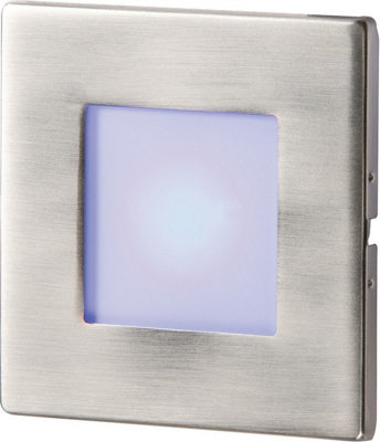Luminosa Stainless Steel Recessed LED Wall Light Single Blue