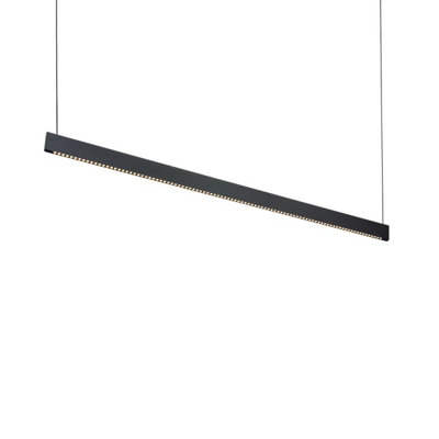 Luminosa Steel Wide LED Bar Pendant Ceiling Light Black 3000K