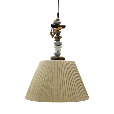 Luminosa Stoney Dome Pendant Ceiling Light, Stone Tower