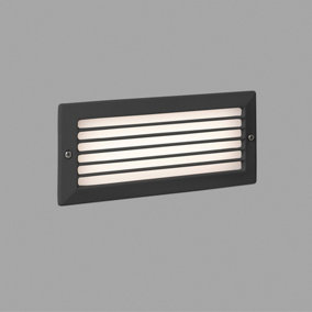 Luminosa Stripe Outdoor LED Recessed Wall Light Dark Grey 5W 3000K IP54