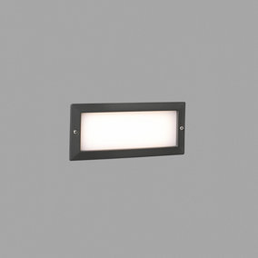 Luminosa Stripe Outdoor LED Recessed Wall Light Wall Light Dark Grey 5W 3000K IP54