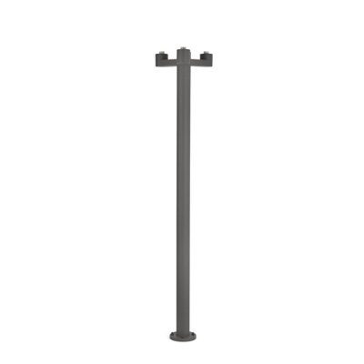 Luminosa Structure 3 Light Outdoor Lamp Post Dark Grey - Base Only IP44, E27