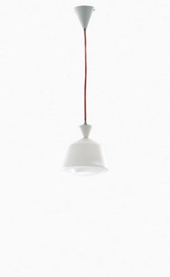 Luminosa Sugar Glass Ceiling Dome Pendant, Opal, Red, E27