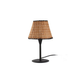 Luminosa Sumba Black, Rattan Mini Table Lamp 3000K