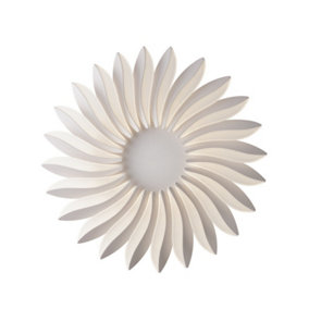 Luminosa Sunrise Integrated LED Dimmable Flower Flush Ceiling Pendant, White, 4000K