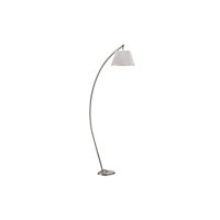 Luminosa Susi Arc Floor Lamp, Grey Fabric Shade