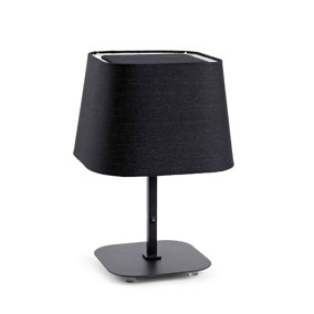 Luminosa Sweet 1 Light Table Lamp Black with Shade, E27