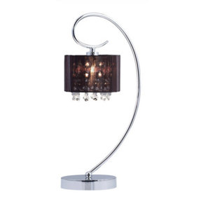 Luminosa Table Lamp Black 1 Light  with Crystal Shade, E14