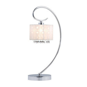 Luminosa Table Lamp Chrome 1 Light  with Crystal Shade, E14