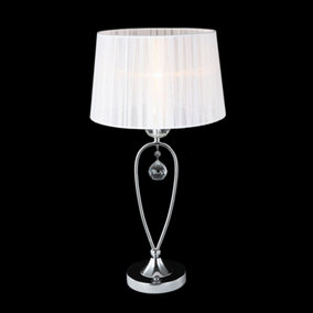 Luminosa Table Lamp White 1 Light  with Material Shade, E14