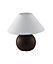 Luminosa Table Lamp with Round Tapered Shade Brown, Ceramic, Fabric 23x23cm