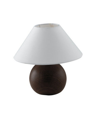 Luminosa Table Lamp with Round Tapered Shade Brown, Ceramic, Fabric 23x23cm