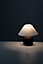 Luminosa Table Lamp with Round Tapered Shade Brown, Ceramic, Fabric 23x23cm