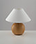 Luminosa Table Lamp with Round Tapered Shade Wood, Ceramic, Fabric 23x23cm