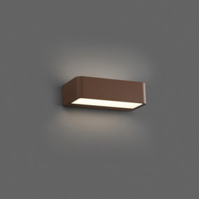 Luminosa Takua Integrated LED Up Down Lighter Outdoor Wall Light Brown, 3000K, IP65