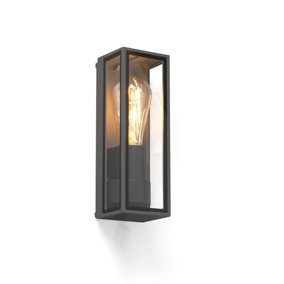 Luminosa Tamashi Outdoor Box Wall Lamp Dark Grey 1x E27 IP65