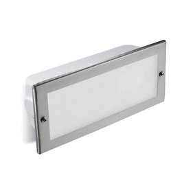 Luminosa Tamesis Outdoor Recessed Wall Light Stainless Steel 1x E27 23.5cm IP44