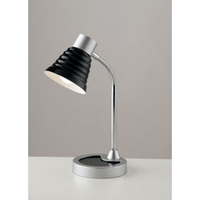 Luminosa Task Table Lamp, Black, Chrome, E14