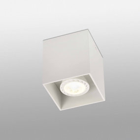 Luminosa Tecto 1 Light Square Surface Mounted Downlight White, GU10